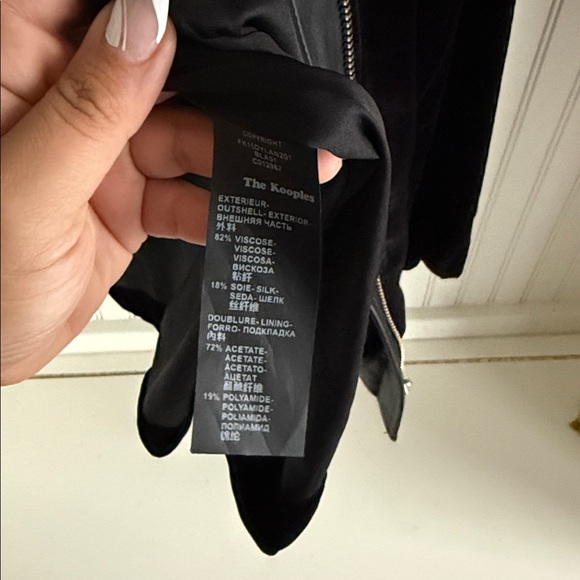 THE KOOPLES Black Biker Collar Kimono Jacket - Picture 6 of 12